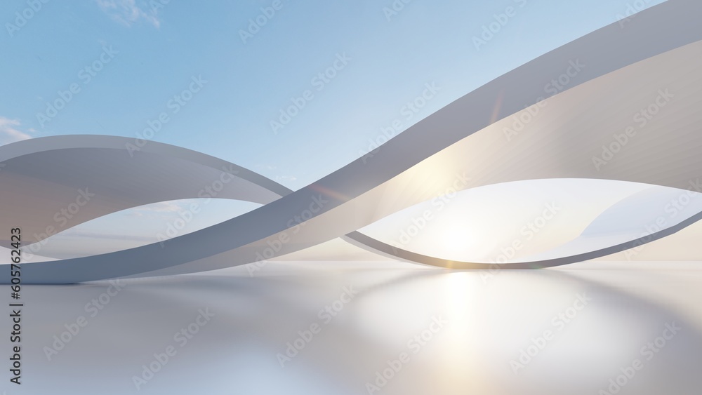 Futuristic architecture background 3d render Stock Illustration | Adobe ...