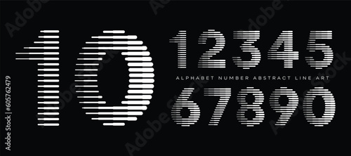 Number Alphabet Font Abstract Halftone Line Stripe Design photo