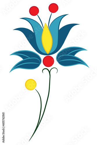 Cuadro en lienzo Haft kaszubski, ornament, logo, kwiaty