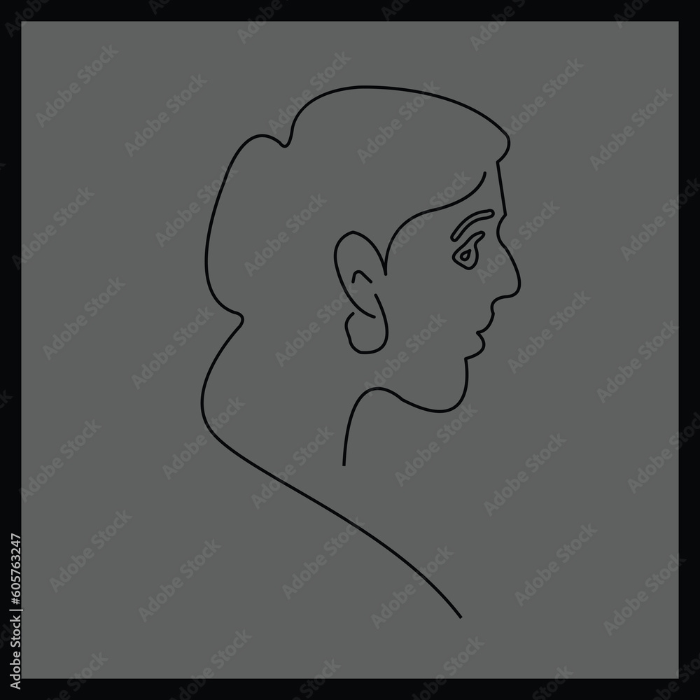 Isolated line beauty simplicity face - Vector. Isolated line beauty simplicity face - Vector.