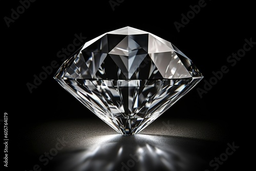 Diamond on black background.