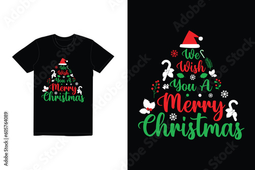 Christmas graphic prints set, t-shirt designs for ugly sweater x mas party. Holiday décor with x mas tree, Santa, gingerbread texts, and ornaments. Stock vector background.