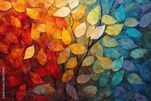 autumn leaves background - created with generative ai