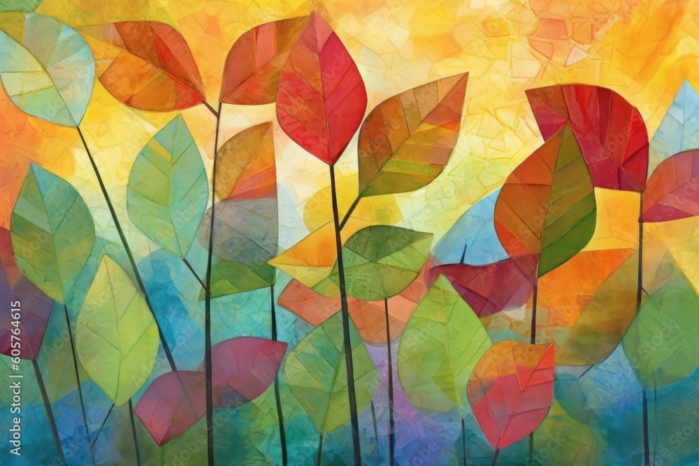autumn leaves background - created with generative ai