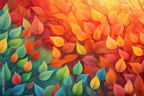 autumn leaves background - created with generative ai