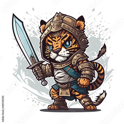 Tiger Warrior! Join the fight with this fierce tiger warrior and defend the realm!