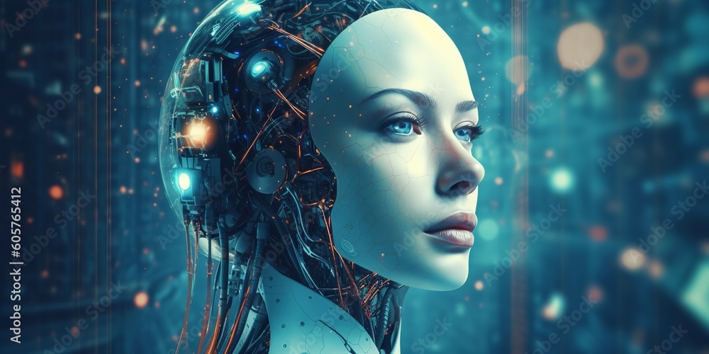 Modern artificial intelligence assistant in business, a great design for all purposes. Modern artificial intelligence assistant in business, a great design for all purposes.