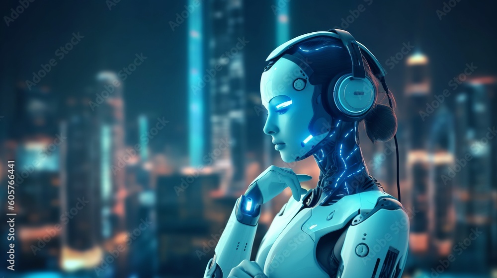 Customer service Modern artificial intelligence assistant in business, a great design for all purposes. Customer service Modern artificial intelligence assistant in business, a great design for all purposes.