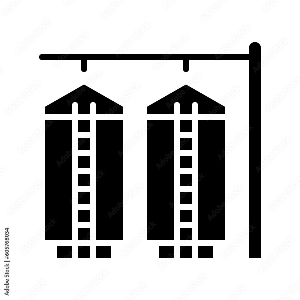 Solid vector icon for grain silo which can be used various design projects.