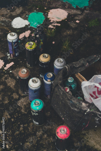 Wallpaper Mural Paint cans on the floor Torontodigital.ca