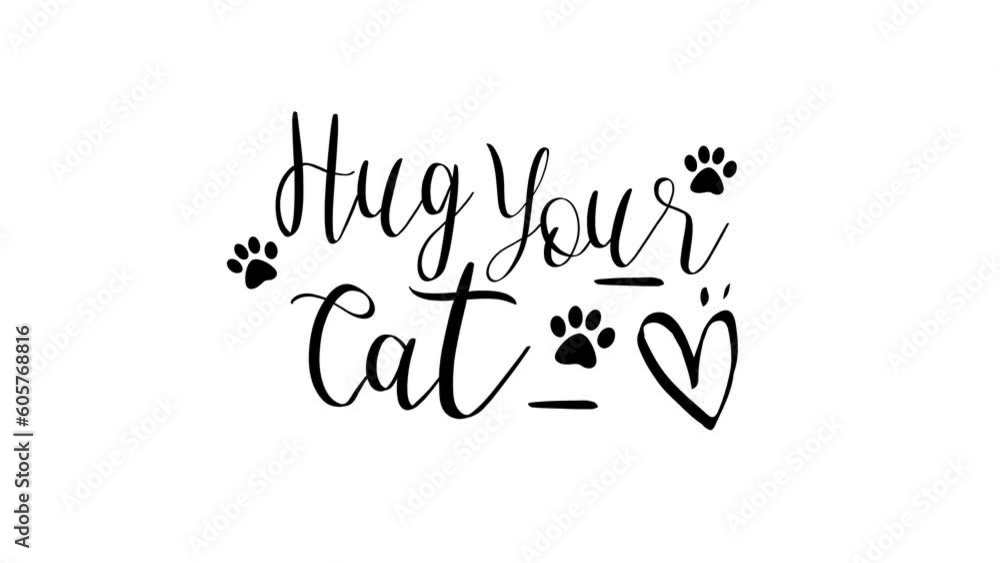 national hug your cat day animated text. 4k video greeting card. gift card. alpha channel. national hug your cat day animated text. 4k video greeting card. gift card. alpha channel.