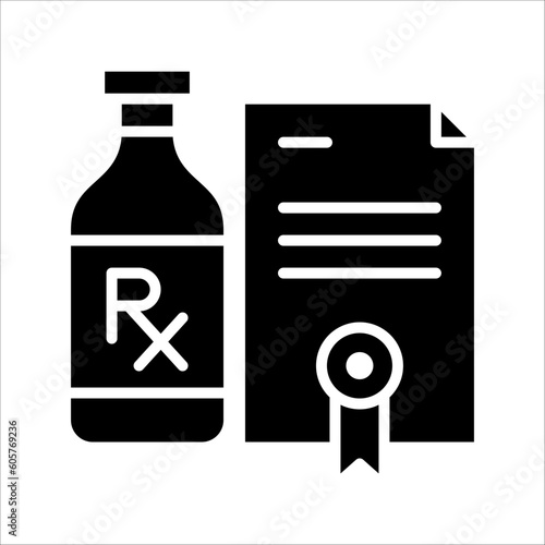 Solid vector icon for drug approve which can be used various design projects.