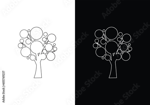 Tree logo icon design. Garden plant natural symbols template. Tree of life branches,  business sign collection. Vector illustration.
