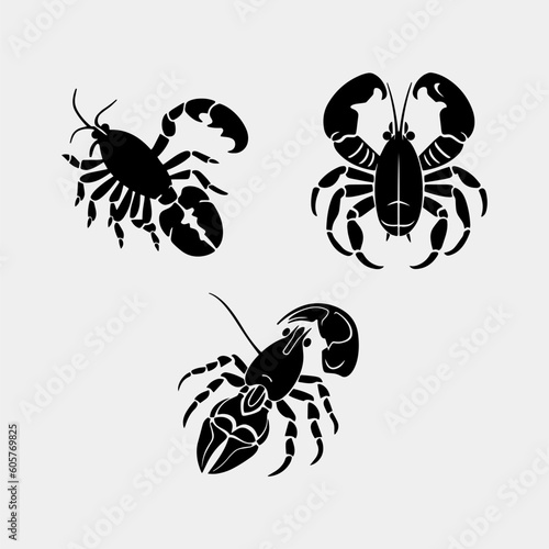 set of Crayfish logo. Isolated crayfish on white background