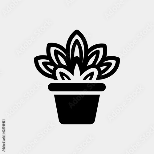 plant vector in black color isolated on white background