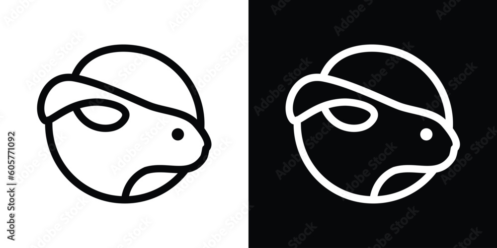 logo design rabbit and circle icon vector minimalist line vector illustration logo design rabbit and circle icon vector minimalist line vector illustration
