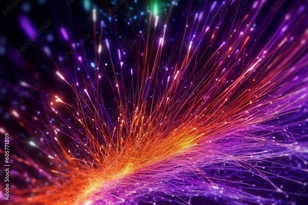 Fototapeta premium Multi color fiber optic lights. Ready for background