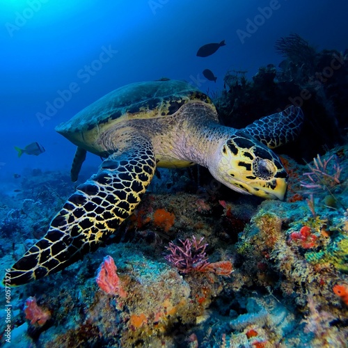 Hawksbill on The Reef © Greg
