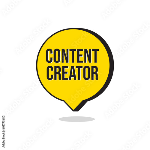 Content Creator Social Influencers Speech Icon Label Design Vector
