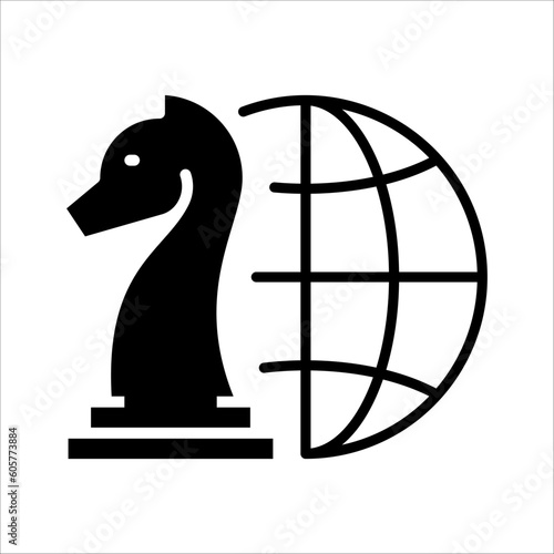 Solid vector icon for global strategy which can be used various design projects.
