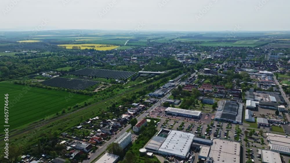 Aerial View Of Oschersleben town, Saxony-Anhalt, Germany Aerial View Of Oschersleben town, Saxony-Anhalt, Germany