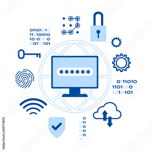 Computer and security elements. Network Security, protection of confidential data. Safe Internet technologies