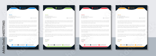 Simple business letterhead design, Modern letterhead template, Vector illustration.