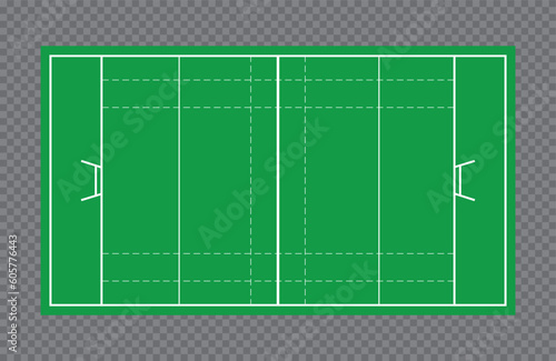 Rugby field. American football field. Vector