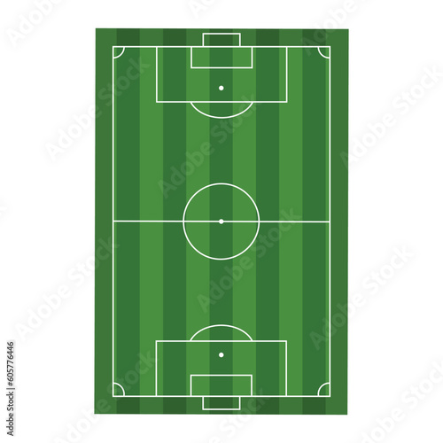 Football field isolated on white. Football field, soccer field, white lines on green field. Vector