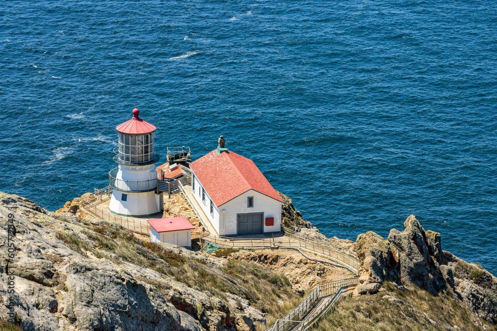 Built in 1870, the point Reyes Lighthouse is on a rocky cliff over the Gulf of Farallones in Point Reyes National Seashore, located in Marin County, California, United States. Built in 1870, the point Reyes Lighthouse is on a rocky cliff over the Gulf of Farallones in Point Reyes National Seashore, located in Marin County, California, United States.