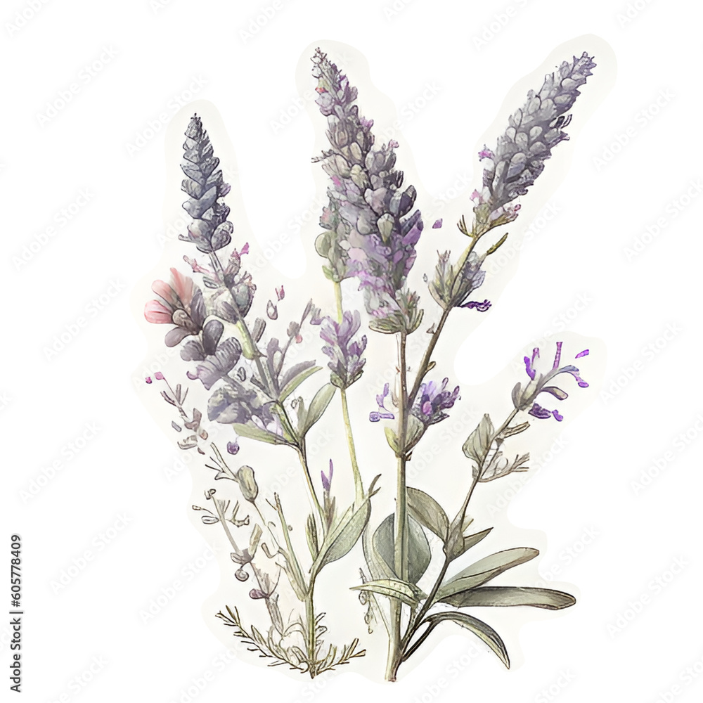 Naklejka premium watercolor lavender