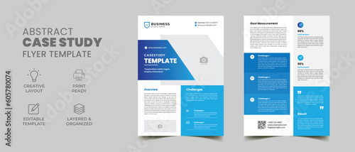  business case study template | modern business double side flyer & poster template | case study booklet layout design | case study template with minimal design vector illustrator. 