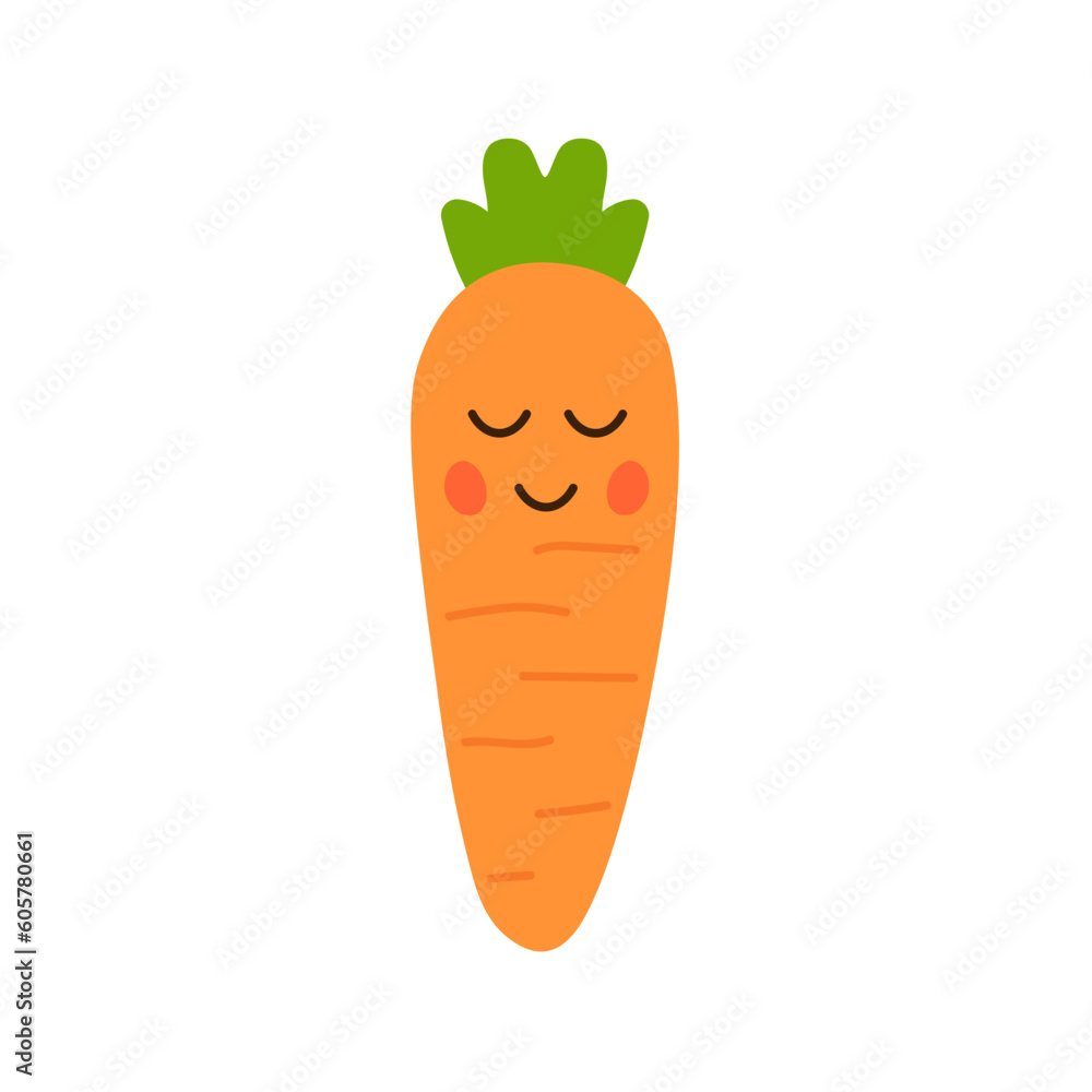 Cute carrot vector cartoon icon character. Easter flat cute carrot illustration background. Cute carrot vector cartoon icon character. Easter flat cute carrot illustration background.
