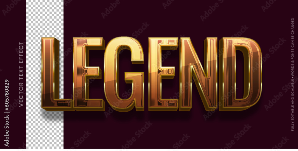 Legend text editable 3d style text tittle