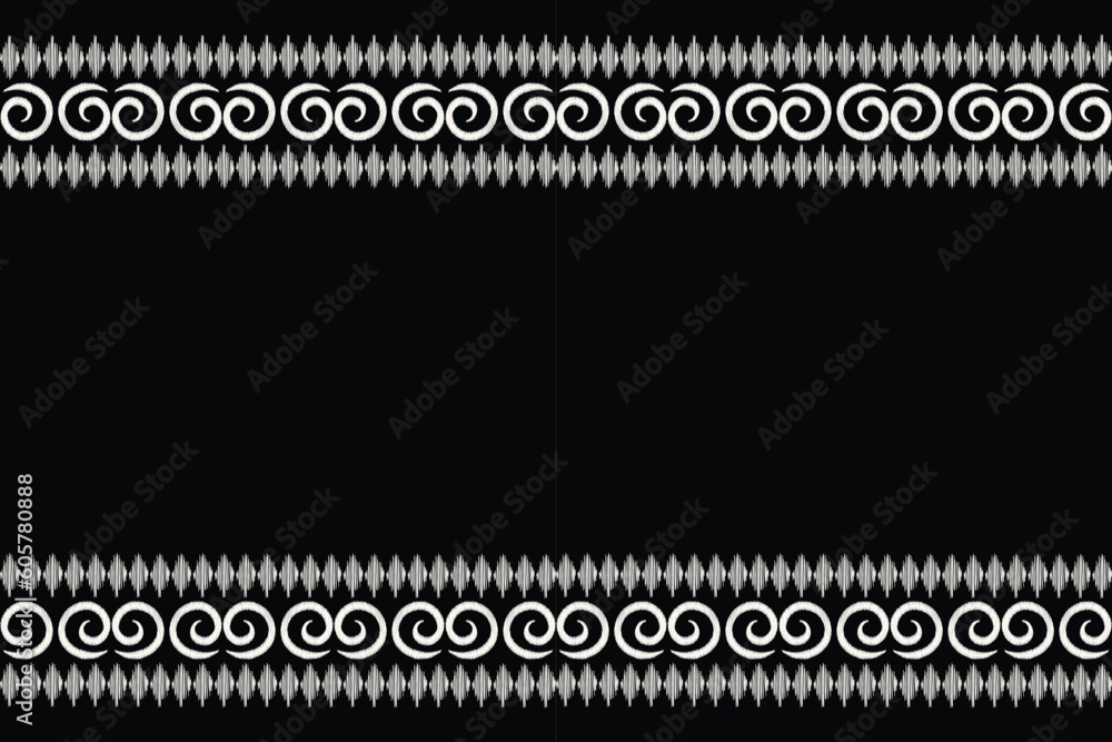 Ethnic Ikat fabric pattern geometric style.African Ikat embroidery Ethnic oriental pattern black background. Abstract,vector,illustration.For texture,clothing,scraf,decoration,carpet,silk.