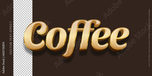 Coffee text editable 3d style text tittle