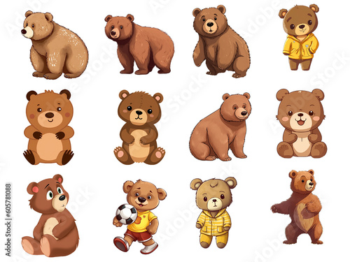Set of cute bears