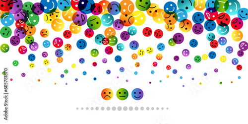 Emotion conceptual vector. Illustration with fall decoration elements from ranking emoji.