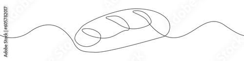 Loaf icon line continuous drawing vector. One line Loaf icon vector background. Loaf icon. Continuous outline of a Bread can be baked icon.