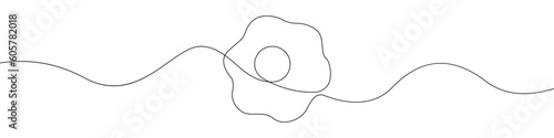 Fried eggs icon line continuous drawing vector. One line Fried eggs icon vector background. Breakfast Fried eggs icon. Continuous outline of a Fried eggs icon.