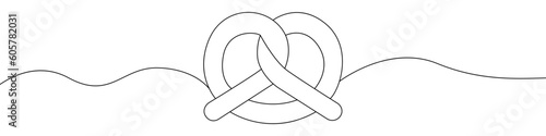 Pretzel pastry icon line continuous drawing vector. One line Pretzel pastry icon vector background. Pretzel pastry icon. Continuous outline of a Pretzel pastry icon.