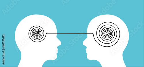 Anxiety mental health mind. Unravel psychotherapy session concept brain care help problem.