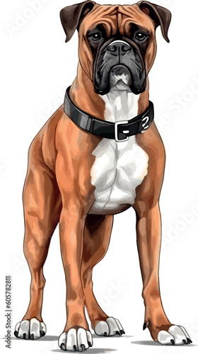 Boxer Dog Breeds Illustration