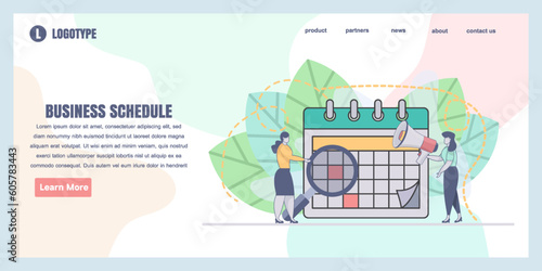 Web page design templates for business schedule concept illustration, perfect for web page design, banner, mobile app, landing page, Flat Vector illustration