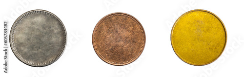 old empty copper coin on a transparent isolated background. png photo