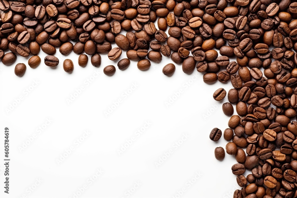 coffee beans on white background ,Generative AI coffee beans on white background ,Generative AI