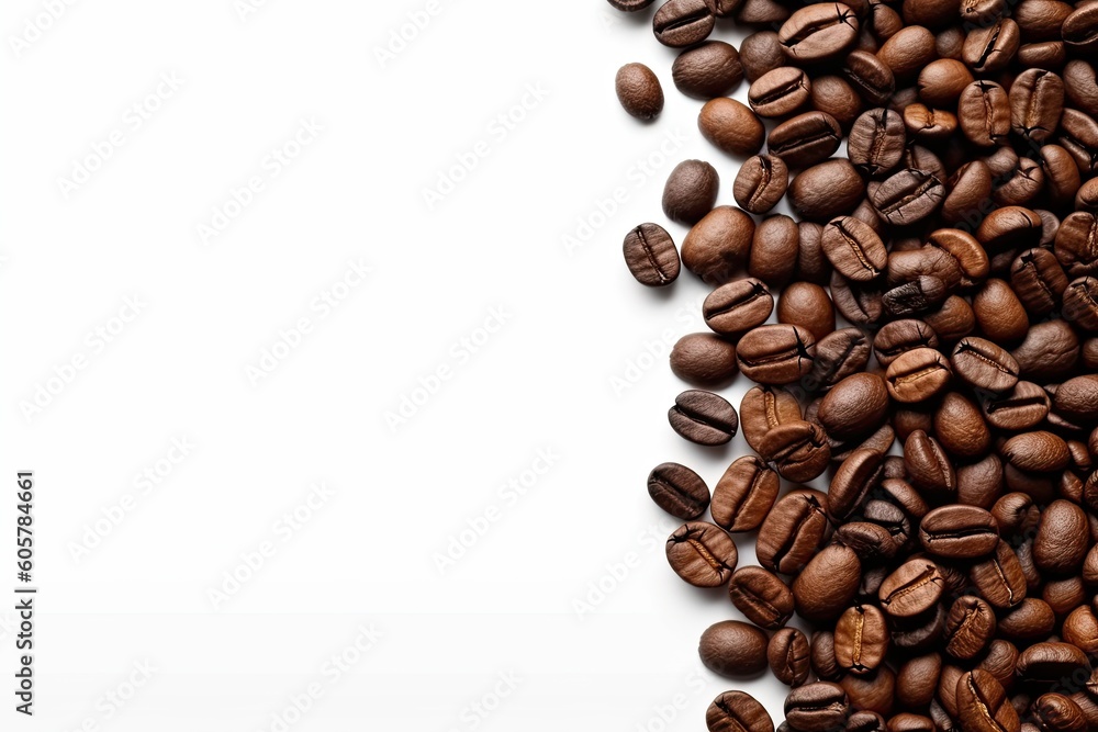 coffee beans on white background ,Generative AI coffee beans on white background ,Generative AI