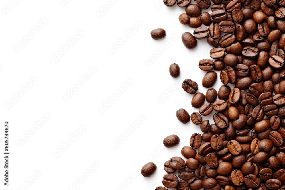 coffee beans on white background ,Generative AI coffee beans on white background ,Generative AI