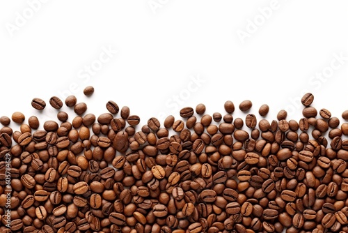 coffee beans on white background ,Generative AI