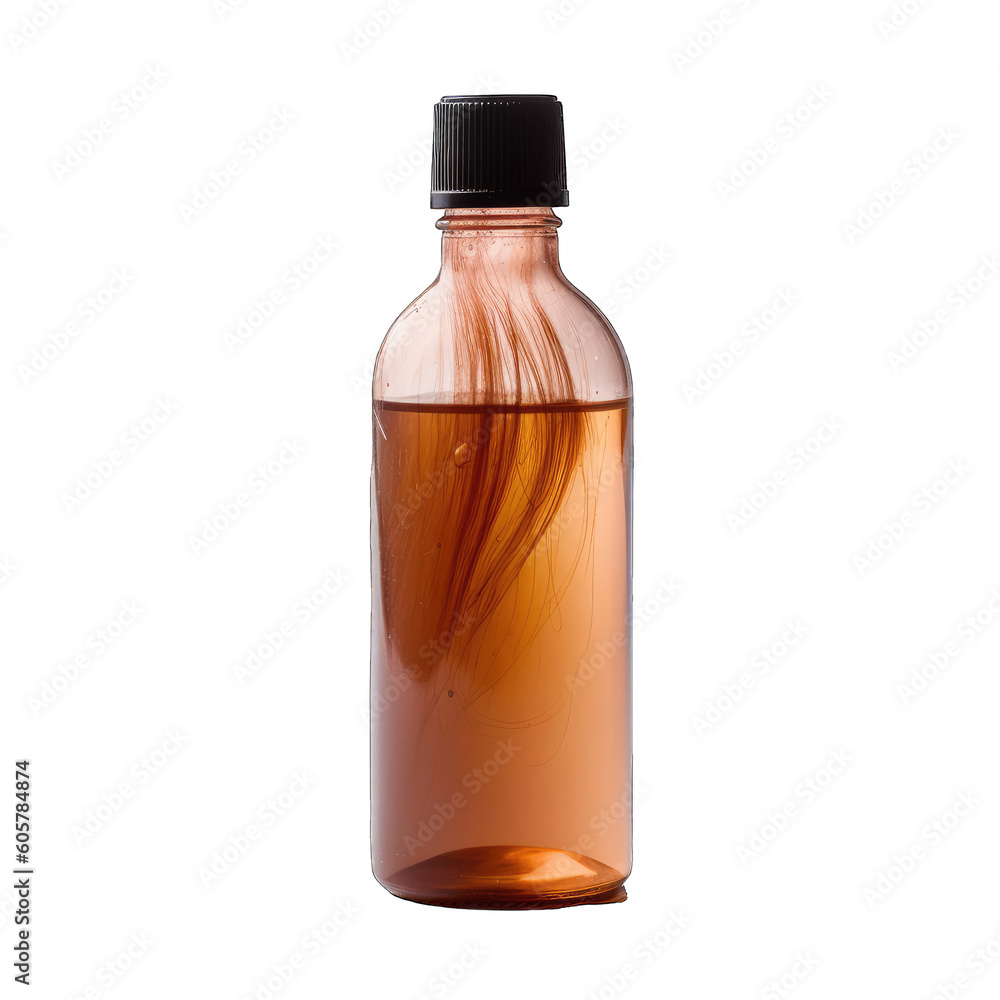 bottle with orange liquid
